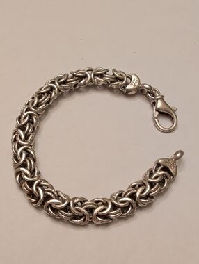 Milor Sterling Silver Byzantine Chain Bracelet - Silver